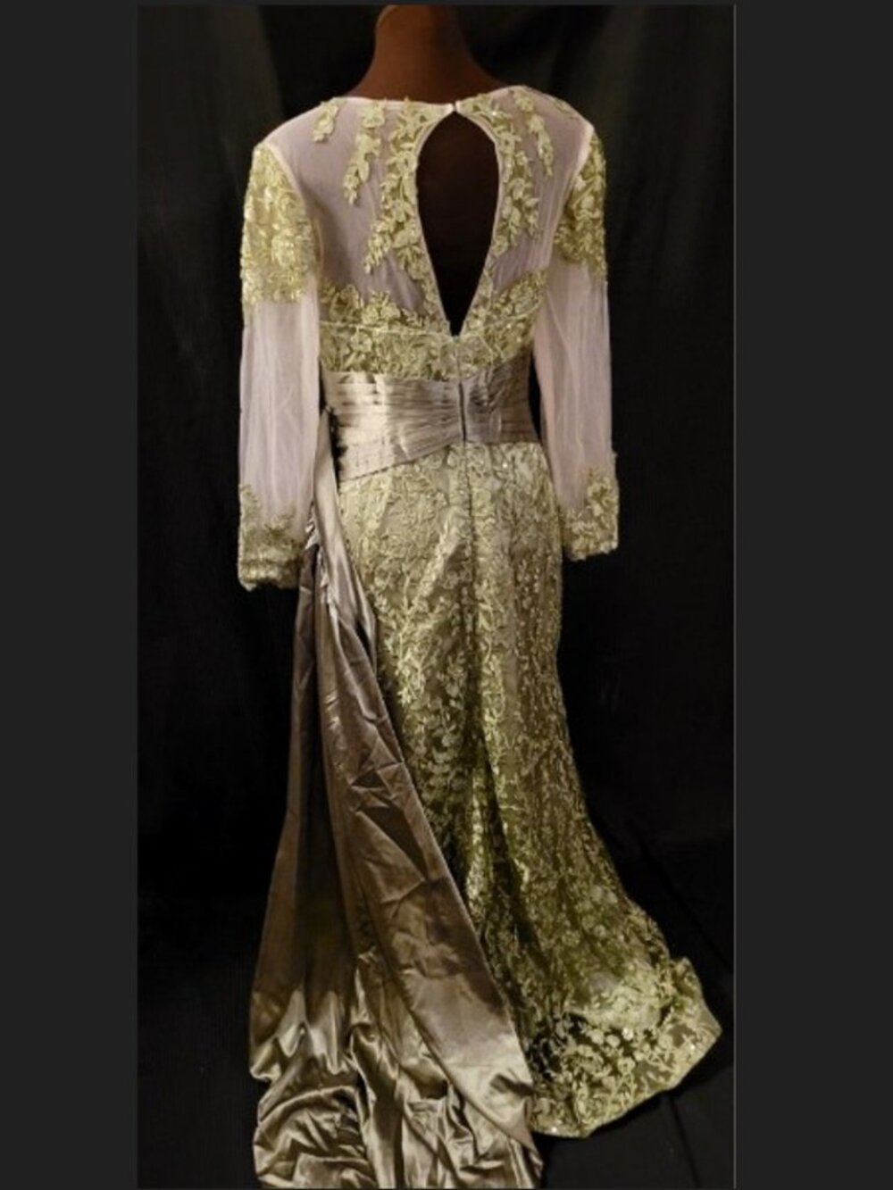 NWOT Luxury Olive Wedding/Evening Dress with Trane
